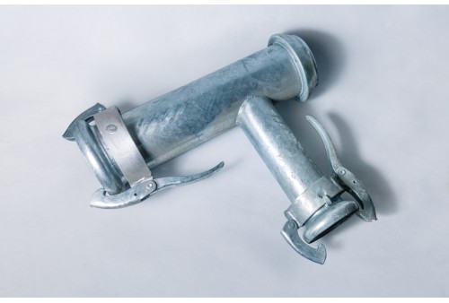 2,5" (70) T-stuk met M en V-deel aftakking 2,5" (70) M-deel type Perrot gegalvaniseerd